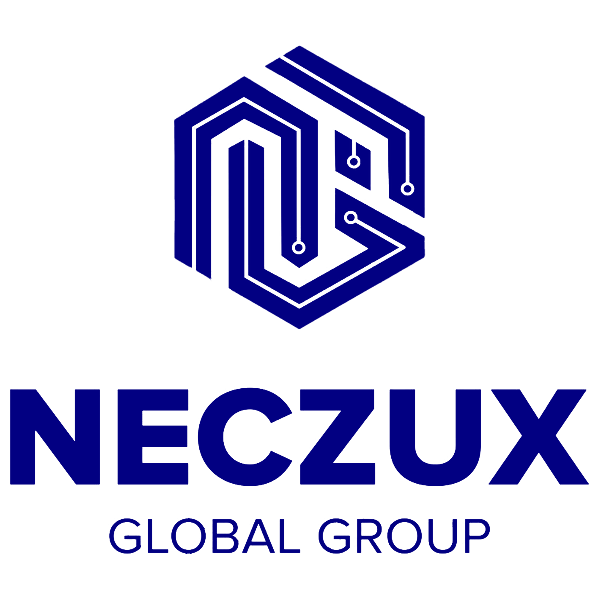 Neczux Global Group Logo - Navy Blue and Turquoise